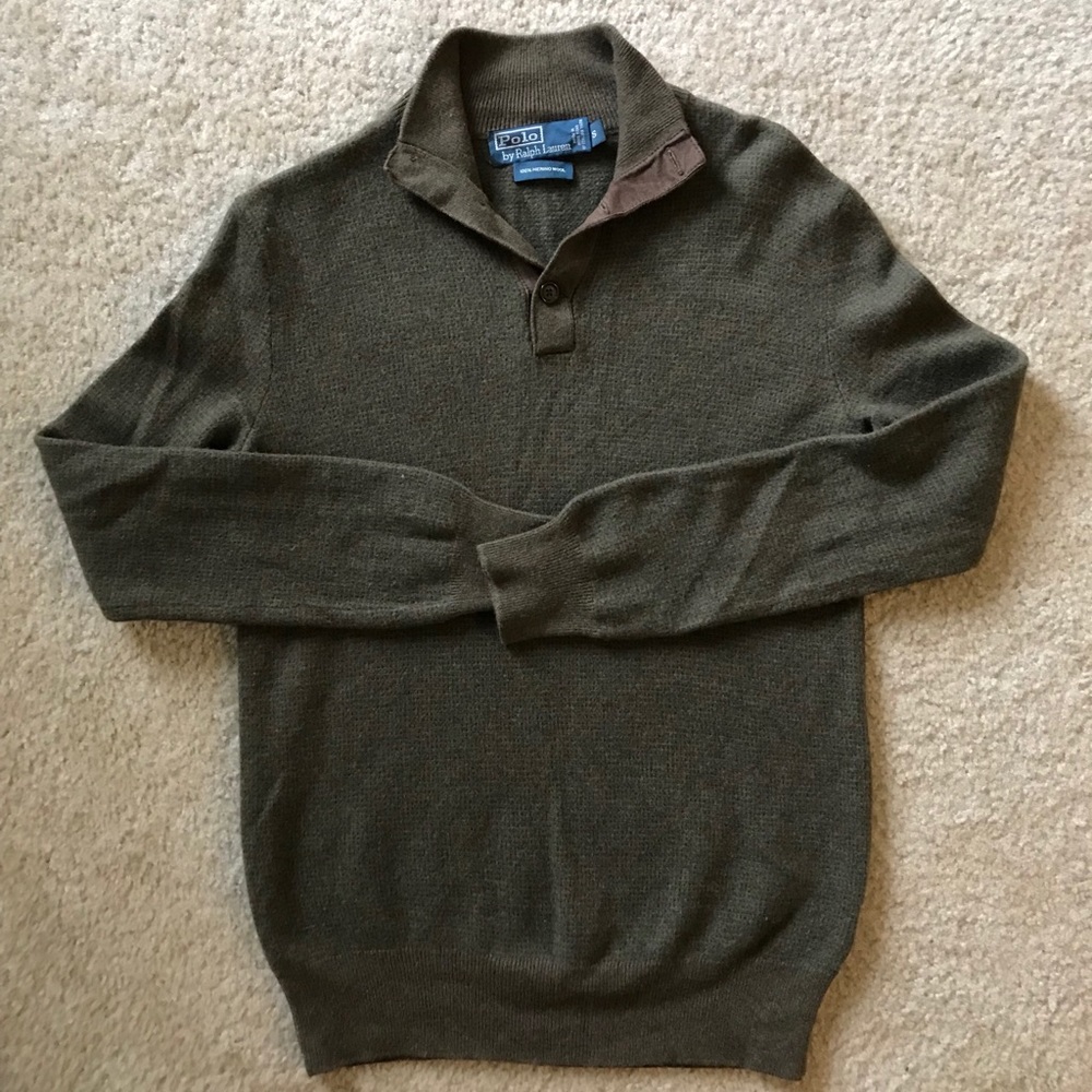 Polo Ralph Lauren merino wool neck button sweater